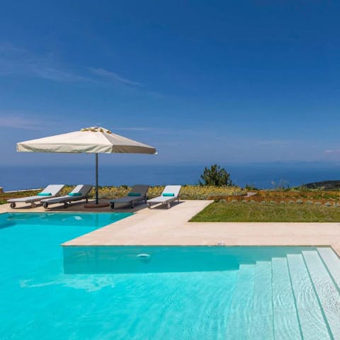 Soak up the sweeping sea views from the private pool