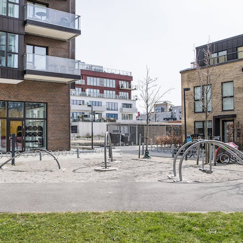 Keep fit while in Copenhagen in the shared outdoor gym