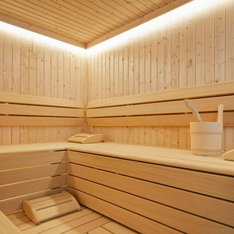 Unwind in the home's sauna