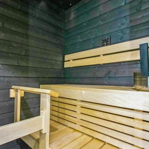 Sweat in the lakeside communal sauna