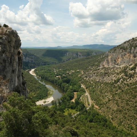 Stay in the Upper Ardeche gorge, home to breathtaking scenery and an array of outdoor sporting activities