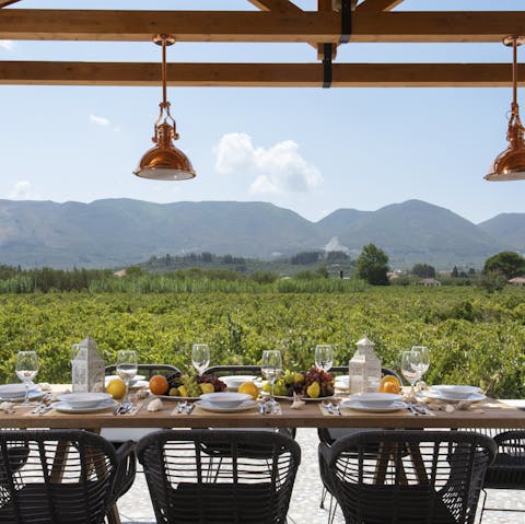 Enjoy an alfresco dinner on the terrace with rustic views to accompany