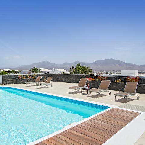 Cool off from the Canarian sun in the private pool
