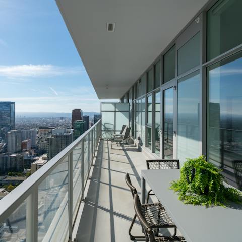 Take in the incredible views from the private balcony