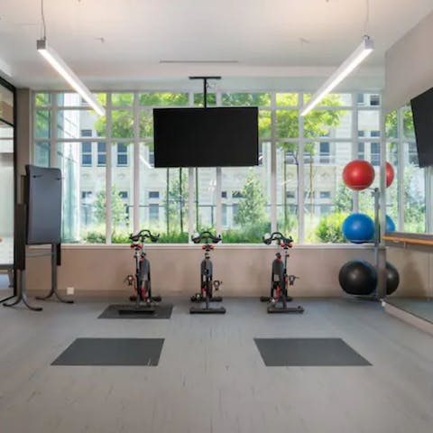 Break a sweat in the wellness centre, complete with a Peloton room