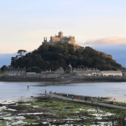 Visit the historic tidal island of St Michael's Mount, a twenty-minute drive from your door
