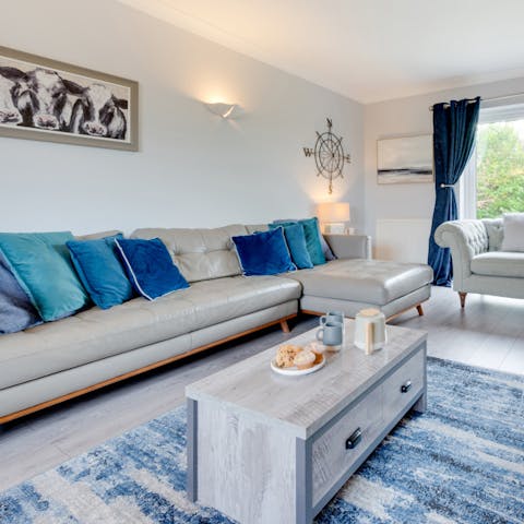Gather in the cosy living area for a board game night or watch a family film
