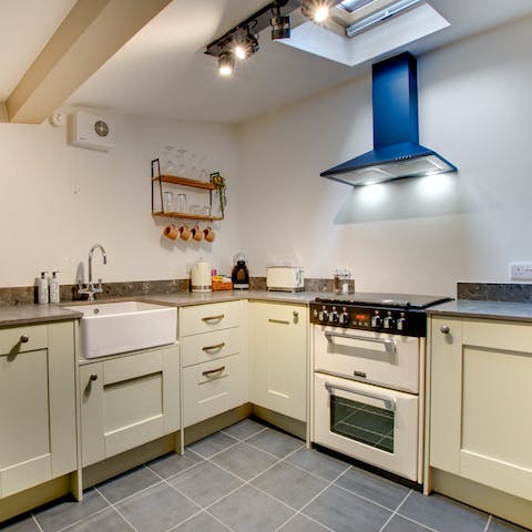 Bake Welsh cakes in this skylit kitchen following a twenty-minute drive to Portmeirion