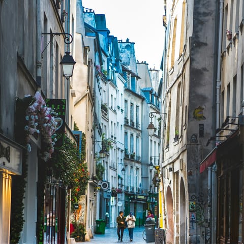 Head to nearby Le Marais for trendy eateries and hip boutiques