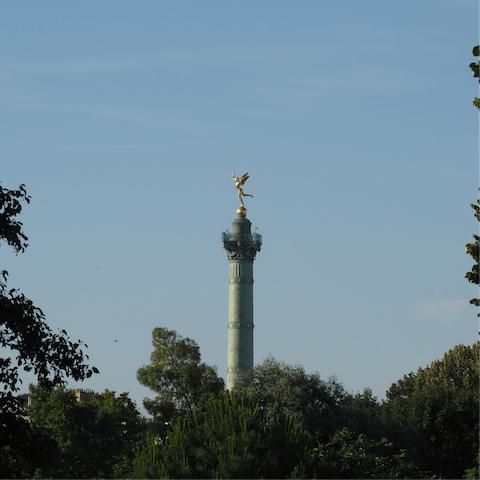 Visit Place de la Bastille, just a four-minute walk from this home