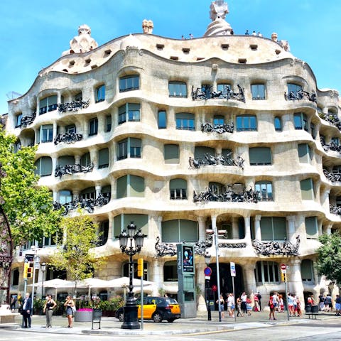Visit the Gaudí's Casa Milà, a short walk from this home