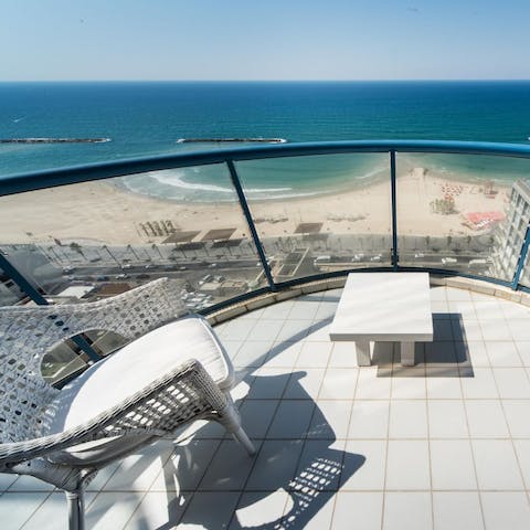 Enjoy sparkling sea views from your sun-drenched balcony