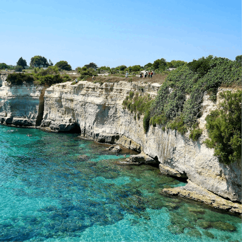 Head to the Puglia coast for the afternoon, just a short drive away