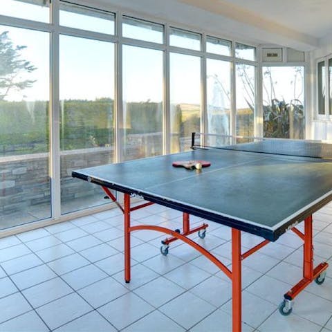 Challenge your friends to a fun game of table tennis