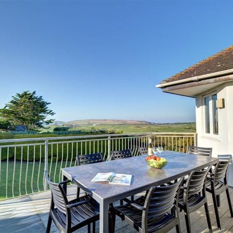 Serve up a tasty alfresco feast as you admire the countryside views