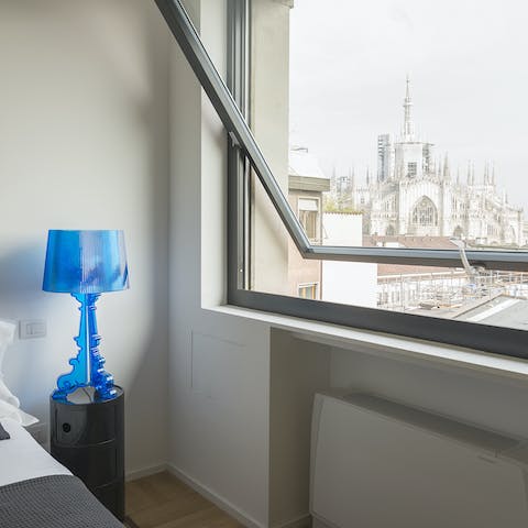 Wake up each morning to views of the Duomo in the second bedroom