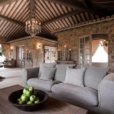 Make yourself at home in the rustic living area