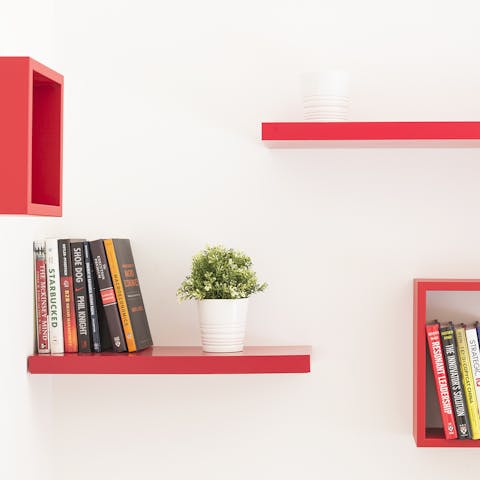 Colourful shelves