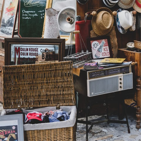 Rife through the bric-a-brac at the antique stalls on Portobello Road, about a half-hour away