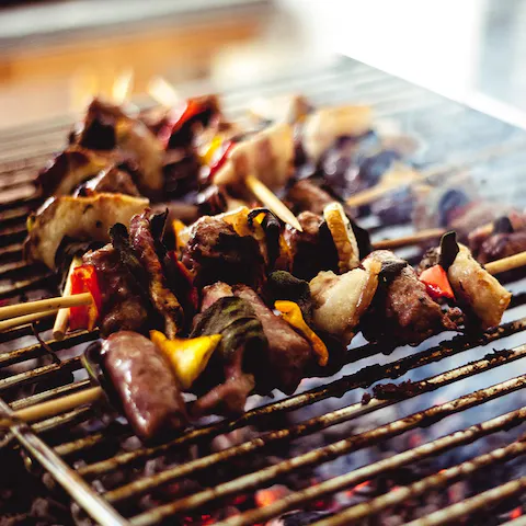 Grill up a feast on the home's gas barbecue