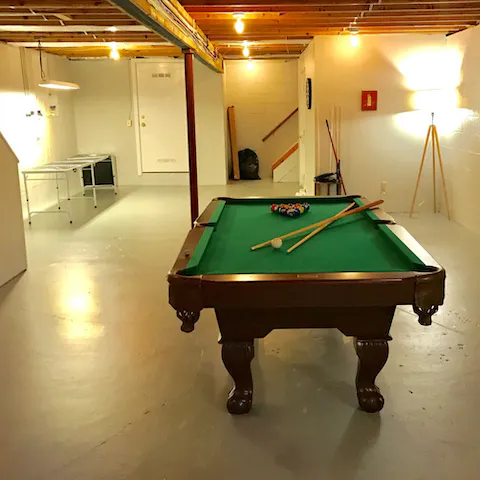 Enjoy table tennis, pool and darts in the basement games room – plus the new PS4 gaming area