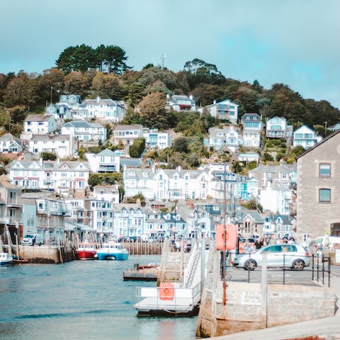 Explore the coastal town of Looe, a twenty-minute drive away
