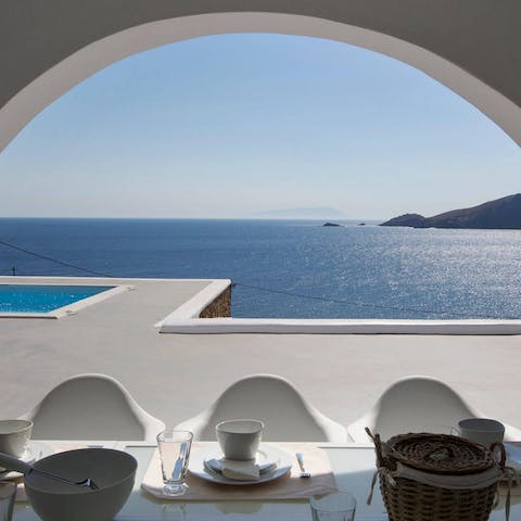 Sit down to a Greek meze with sweeping views of the Aegean Sea