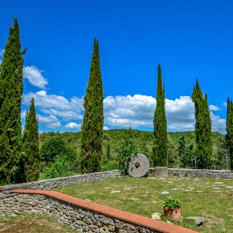 Enjoy views of the Italian countryside