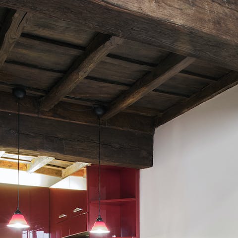 Rustic ceiling beams
