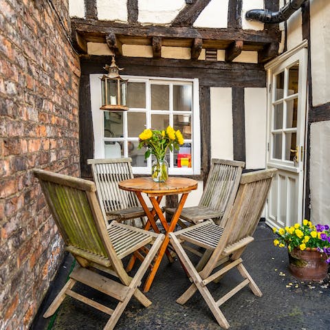 Sit outside with a cup of tea and listen to the bells of the Minster