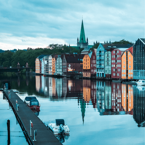 Enjoy refreshing waterfront strolls while exploring Trondheim