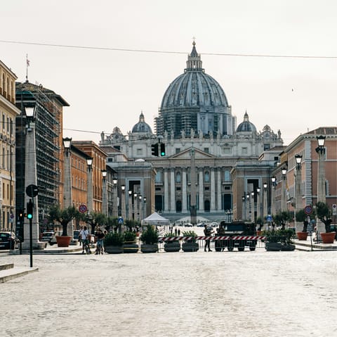 Visit Peter's Basilica, 2km on foot or an easy metro ride away