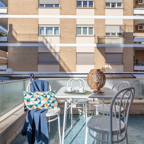 Start your morning with an espresso on the balcony