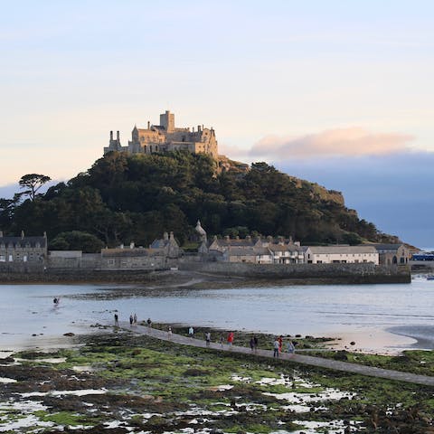Drive along the scenic coastal road to St Michael's Mount