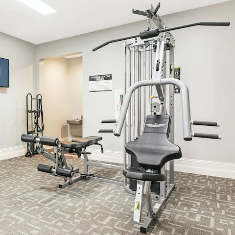 Start your mornings at the on-site fitness centre