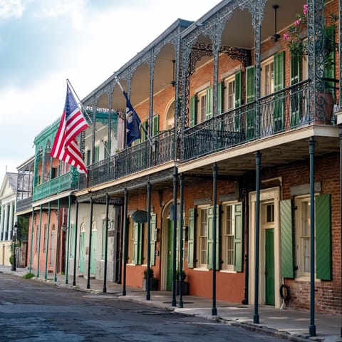 Wander the balcony lined streets of the French Quarter