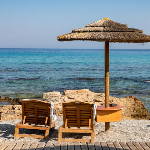 Spend the day at Ialysos Beach , only 900 metres from home