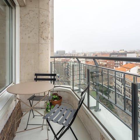 Take in far-reaching views over the city from your balcony
