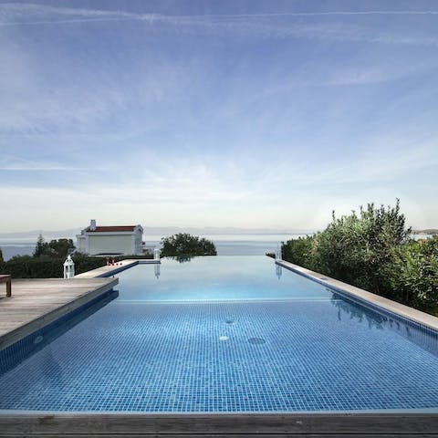 Enjoy swimming in your very own private infinity pool, overlooking the sea