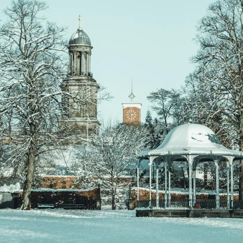 Wander the medieval backstreets of Shrewsbury, just a short walk away