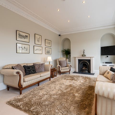 Read or relax in the Georgian-style sitting room