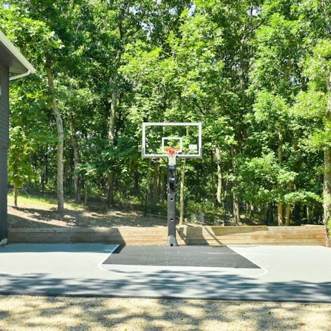 Show off your skills at the basketball hoop