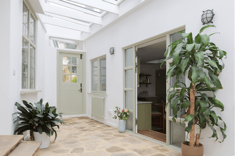 A charming patio entrance