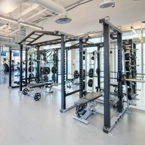 Squeeze in a workout in the on-site gym
