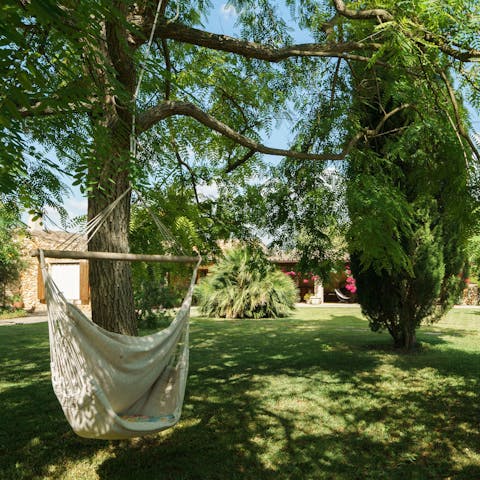 Snooze in the hammock or lie back and relax with a good book