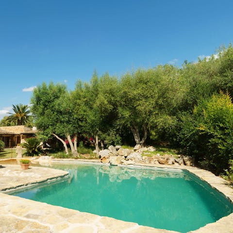 Start the day with a refreshing dip in the private pool