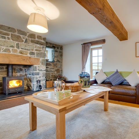 Enjoy a lovely cup of tea by the crackling fire after a day spent hiking
