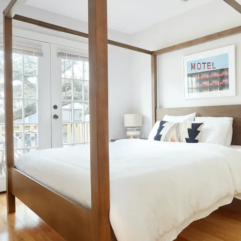 Slumber peacefully in the sophisticated four-poster bed