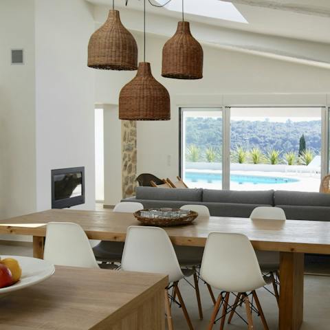 Start the day with croissants and coffee at the dining table