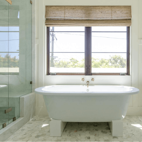 Luxuriate in the free-standing tub